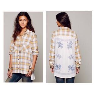 free people Flannel Top with Bandana Back Size S